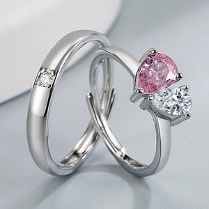 2 Rings 925 Sterling Silver Ring Simple Minimalist Engagement Rings Elegant